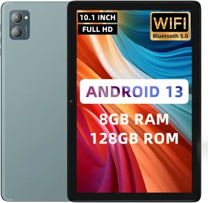 10.1 Inch New Slim Android Tablet, Android 13 Tablets 8GB RAM 128GB ROM 512GB Expand WiFi Tablets PC, 1280 * 800 HD Screen, 5 13MP Dual Camera, Bluetooth5.0, 6800mAh Battery,Royal-Blue