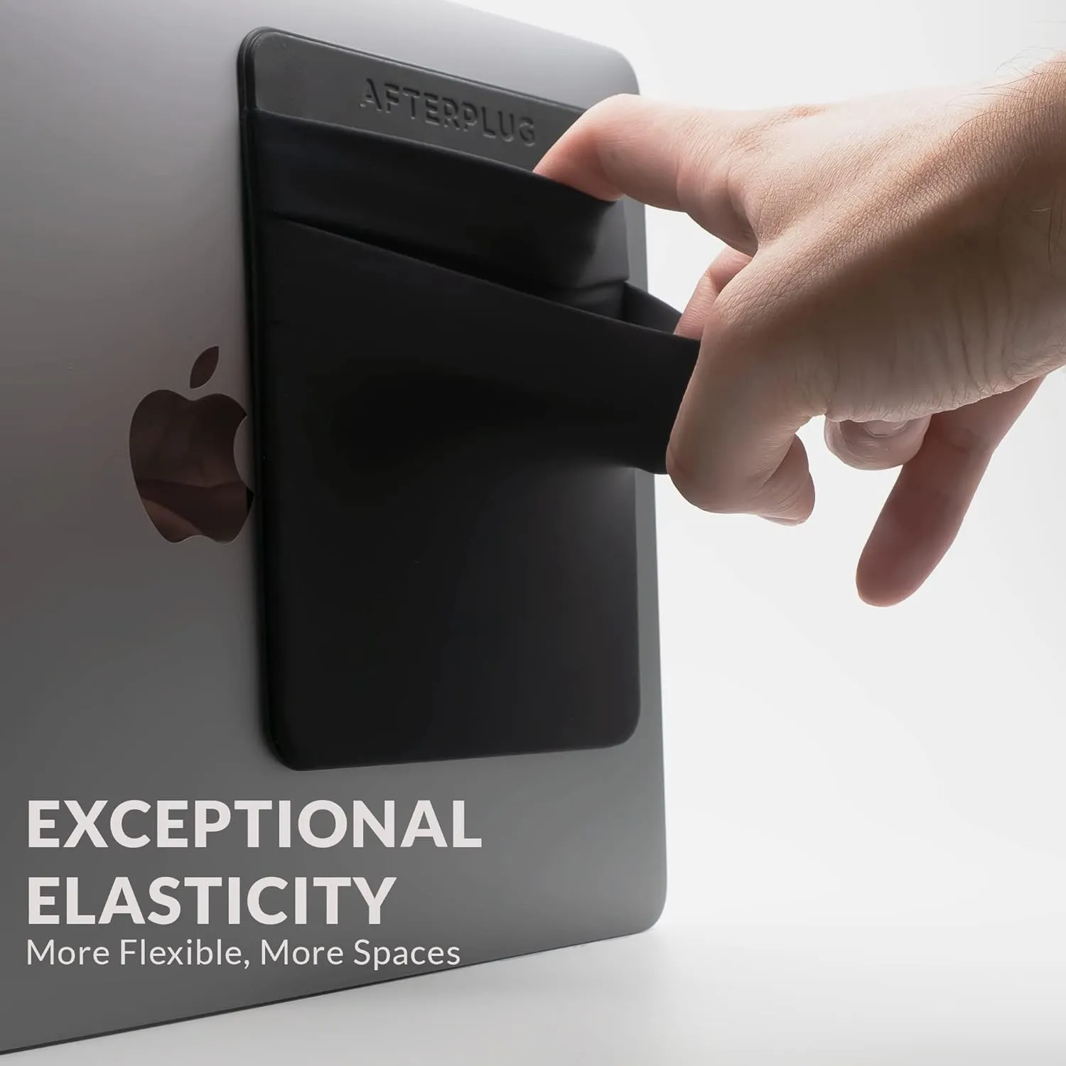 2-Pocket Adhesive Pouch for Laptop, Compatible with External 2.5" HDD, SSD, Magic Mouse, USB Cable and More - Black
