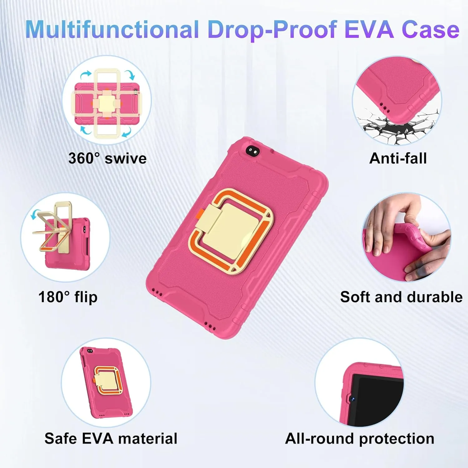 2025 Android 14 Tablet, 10 inch Tablets 22GB 128GB  1TB Expand, 8000mAh Octa-Core Tablet w/ Drop-proof Case, HD IPS Display, GPS, 5G WIFI, Split Screen,Widevine L1, for Adults and Kids -Metal Rose Red