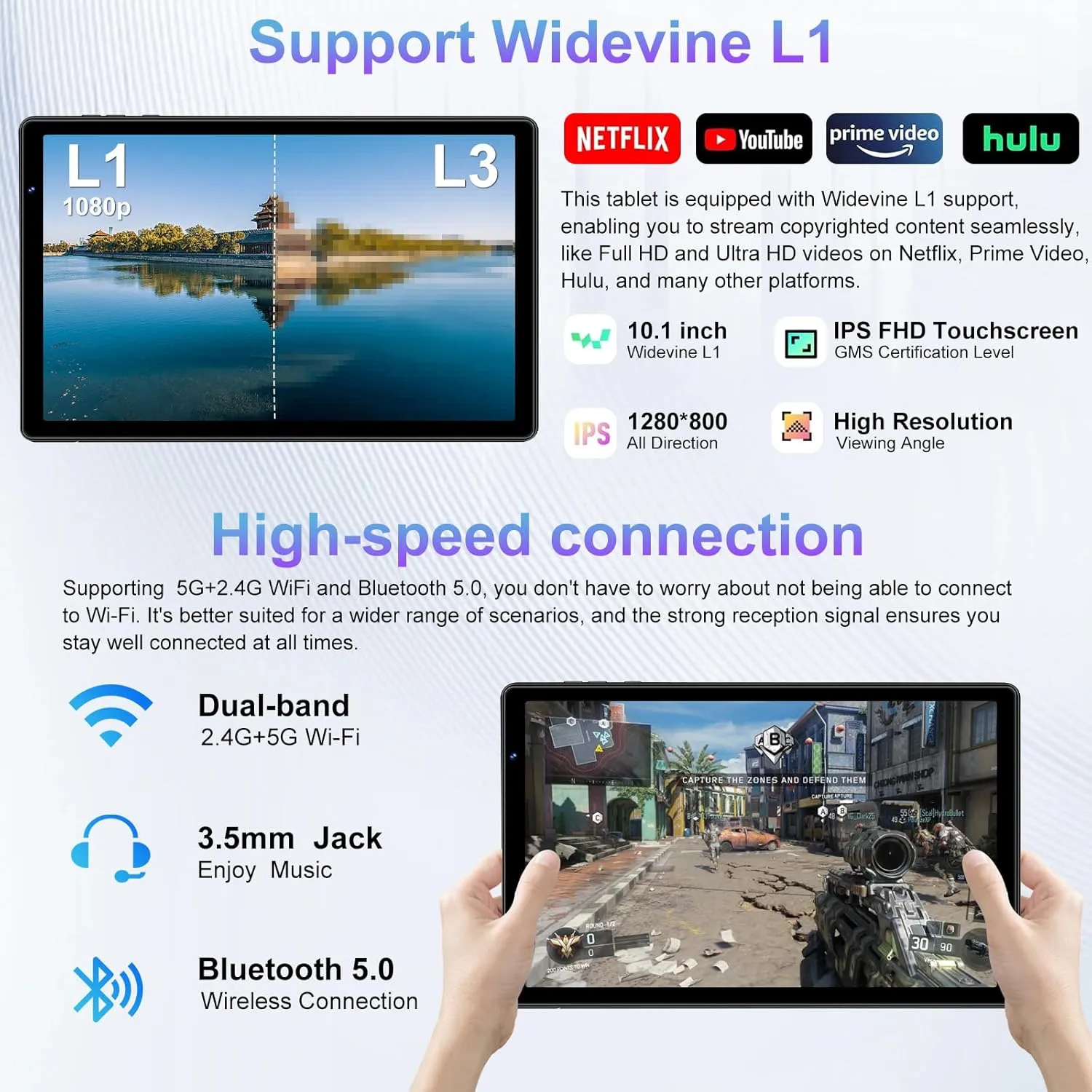 2025 Android 14 Tablet, 10 inch Tablets 22GB 128GB  1TB Expand, 8000mAh Octa-Core Tablet w/ Drop-proof Case, HD IPS Display, GPS, 5G WIFI, Split Screen,Widevine L1, for Adults and Kids -Metal Rose Red