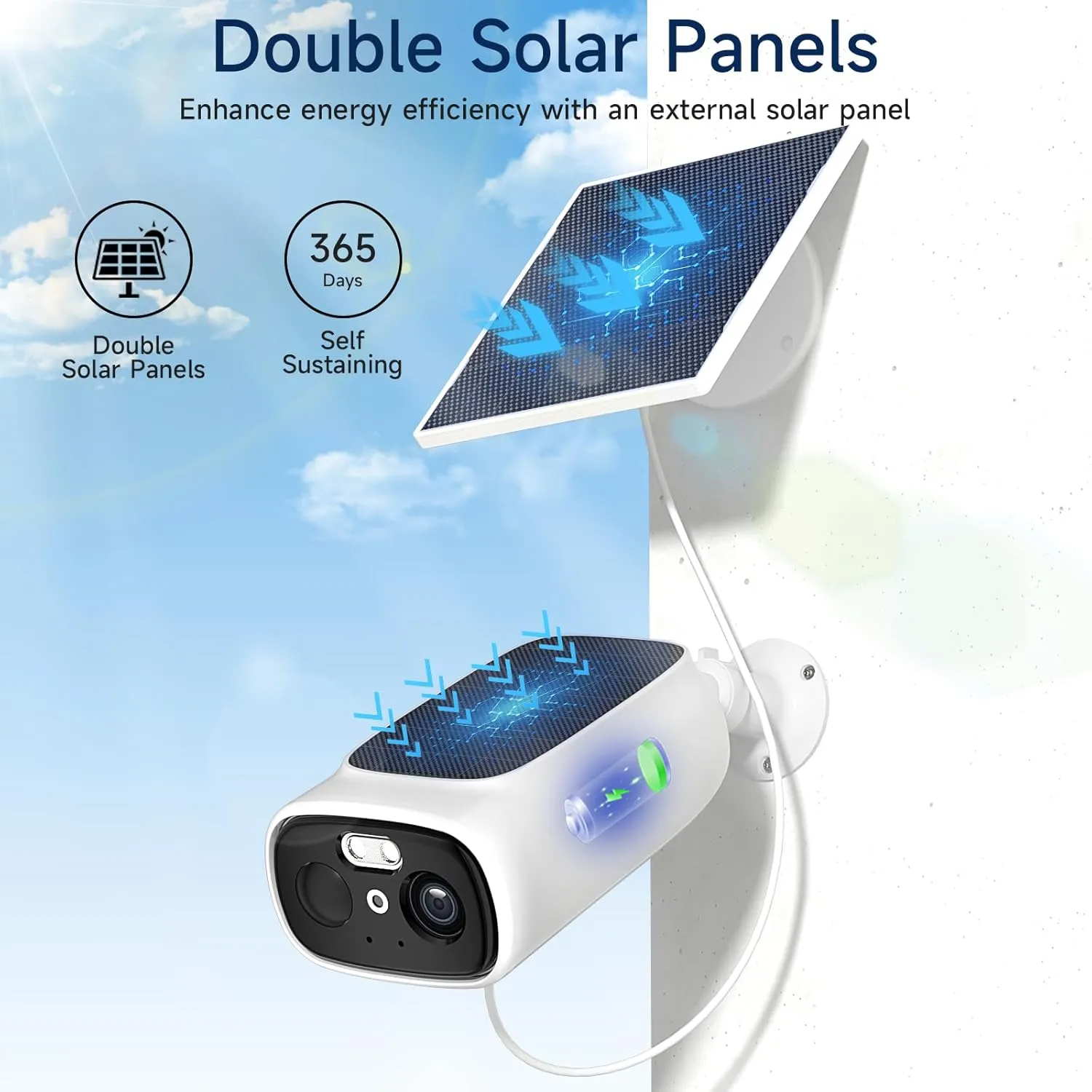 2.4G/5G WiFi Cameras for Home Security, 2K Solar Camera Outdoor Wireless, Color Night Vision Spotlight Camera with 130Wide View2-Way Audio, IP66, Cloud/SD, AI Detection, Works Alexa/Google Home