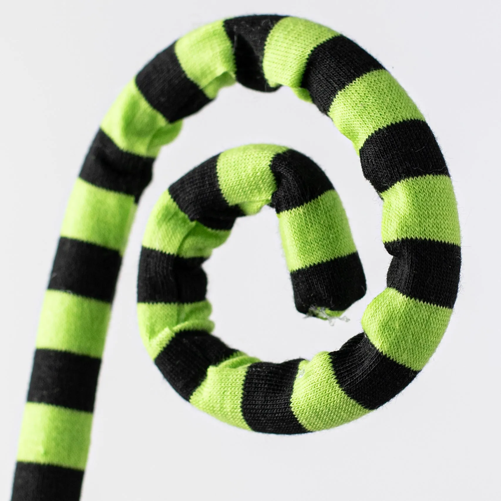 26" Striped Curly Spray: Lime Green & Black