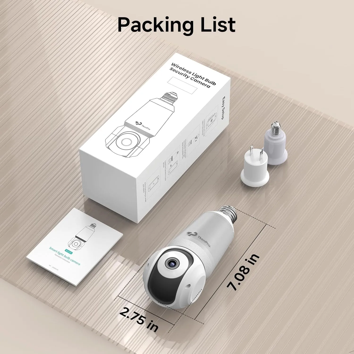 2K Light Bulb Security Camera Outdoor, 5G&2.4G WiFi Wireless Cameras for Home Security with Adjustable LED Lights, IPX6 Waterproof, 360 Motion Tracking and AI Human Detection -1 Pack