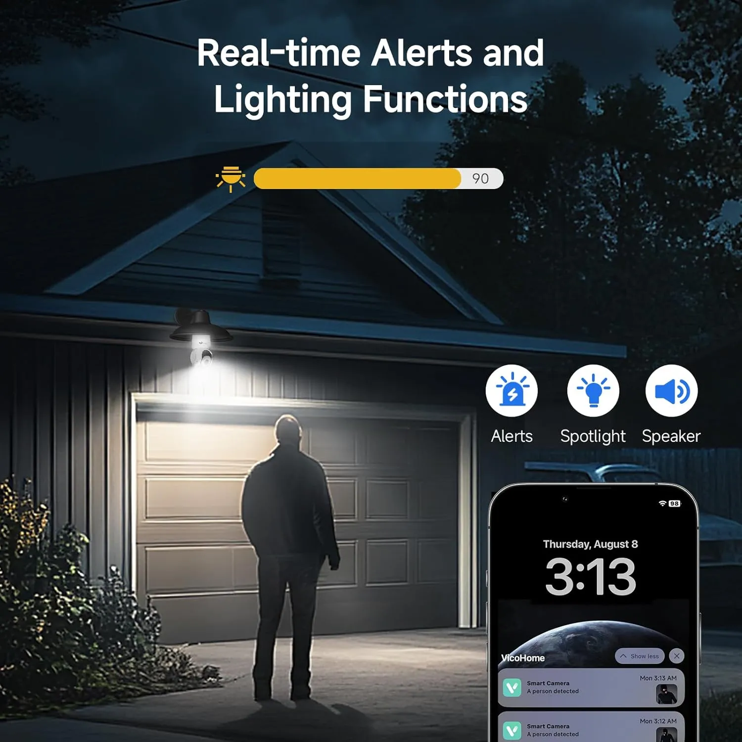 2K Light Bulb Security Camera Outdoor, 5G&2.4G WiFi Wireless Cameras for Home Security with Adjustable LED Lights, IPX6 Waterproof, 360 Motion Tracking and AI Human Detection -1 Pack