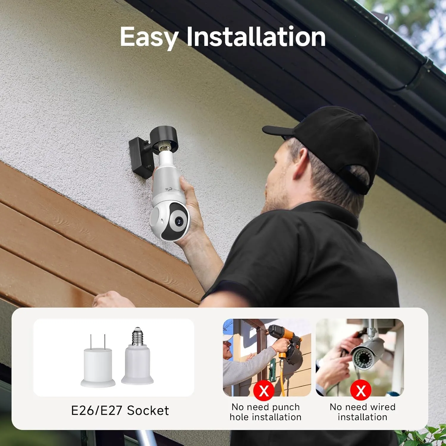 2K Light Bulb Security Camera Outdoor, 5G&2.4G WiFi Wireless Cameras for Home Security with Adjustable LED Lights, IPX6 Waterproof, 360 Motion Tracking and AI Human Detection -1 Pack