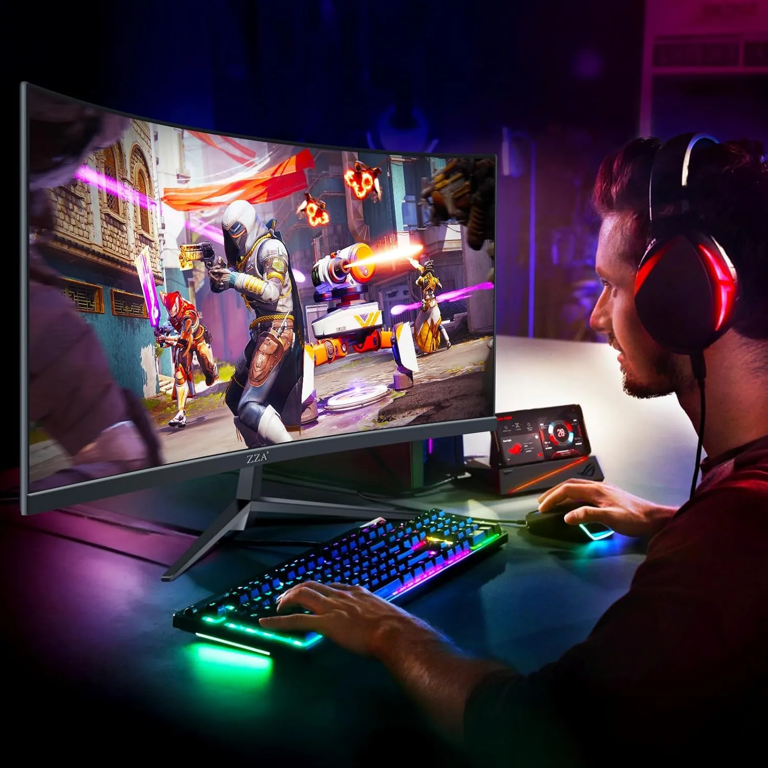 32" Curved FHD 1080p Computer Gaming Monitor Up to 240Hz,1500R 1ms 99% sRGB AMD FreeSync Premium,HDMI 2.0| Dp1.4,Machine Black