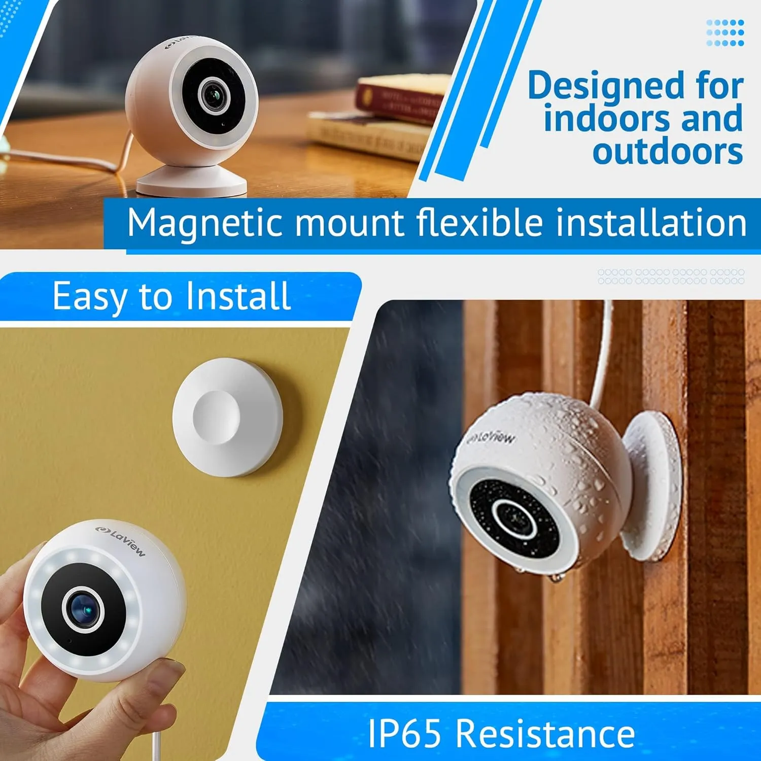 5MP 3K Security Cameras Outdoor Indoor Wired,IP65, Starlight Sensor & 100 Ft Night Vision,Motion/Person Detection,2-Way Audio/Spotlight,US Cloud,Compatible with Alexa,iOS & Android & Web Access