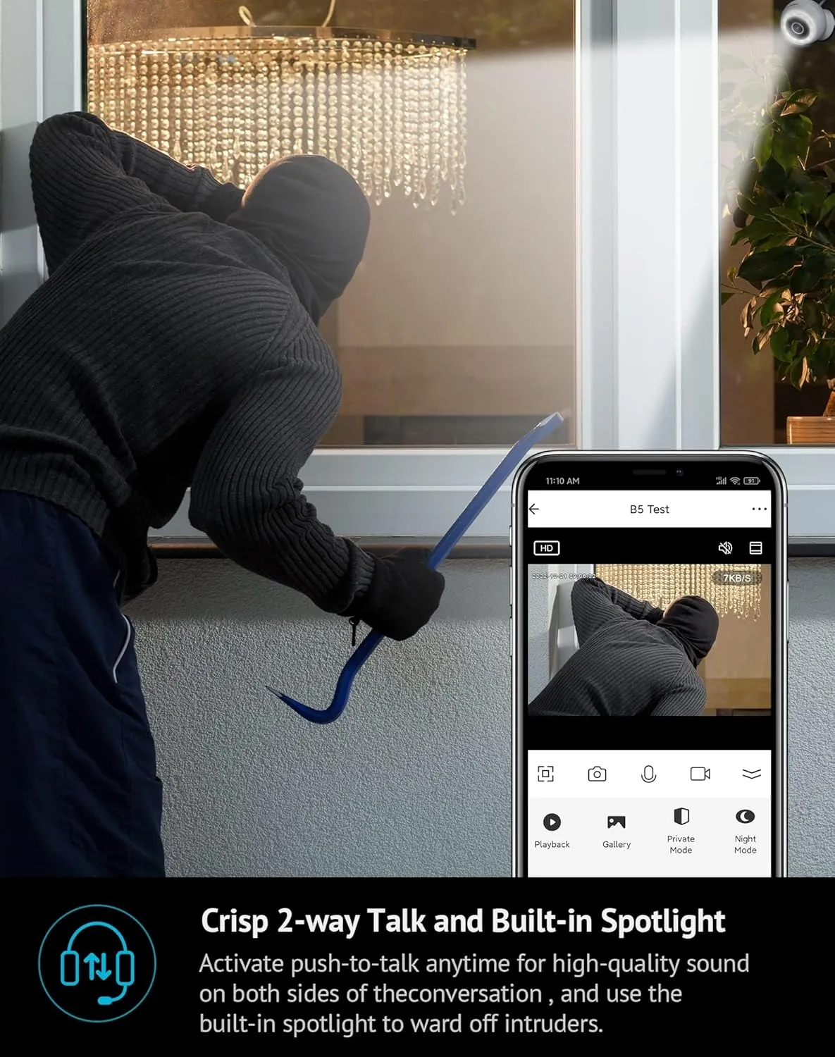 5MP 3K Security Cameras Outdoor Indoor Wired,IP65, Starlight Sensor & 100 Ft Night Vision,Motion/Person Detection,2-Way Audio/Spotlight,US Cloud,Compatible with Alexa,iOS & Android & Web Access