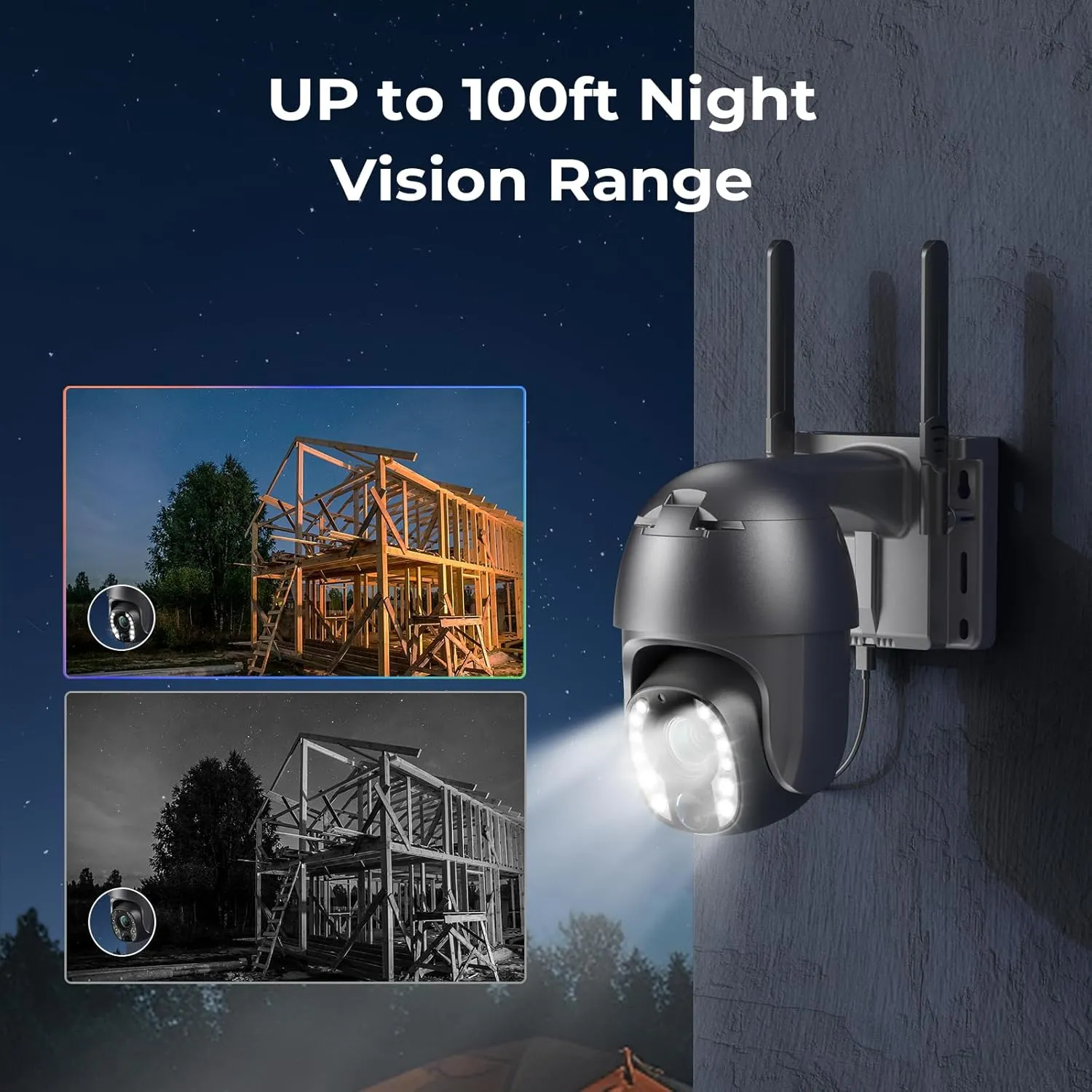 5MP Cellular Security Camera Outdoor, No WiFi Security Camera with 10X Optical Zoom, 4G LTE Solar Powered Cameras, Human Detection & Auto Focus, Color Night Vision, Pan Tilt 360 Live View