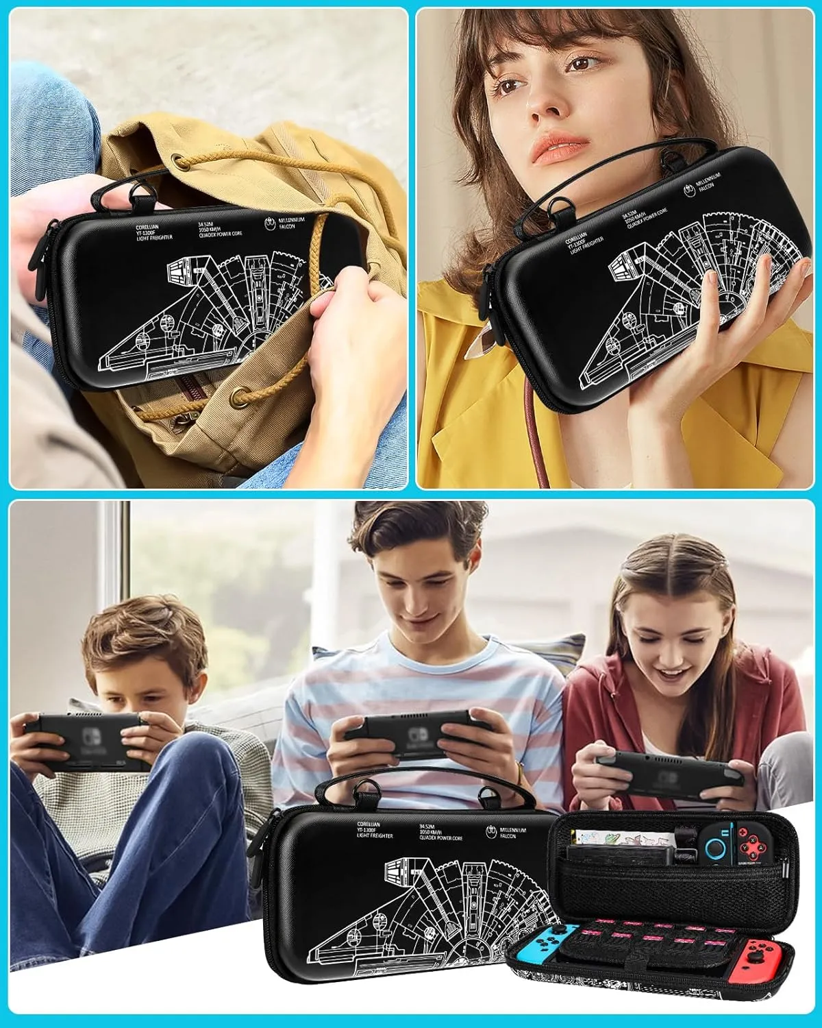 9in1 Cool Ship Switch Oled Case for Nintendo Switch Oled Carrying Cases Boy Teens Protective Cover Dockable Skin Thumb Grips Game Holder Shoulder Strap Sticker for Switch Oled Travel Case