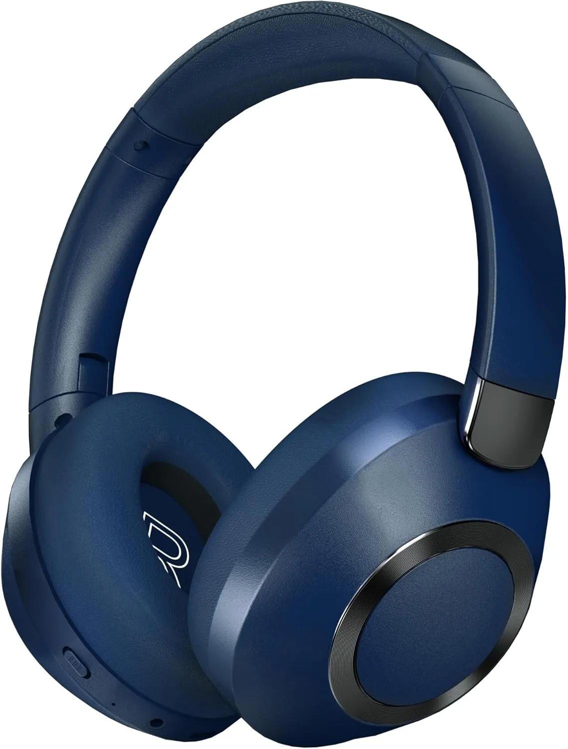 Active Noise Cancelling Bluetooth Over-Ear Wireless Headphones - 100H Playtime, Deep Bass, Travel (Blue)
