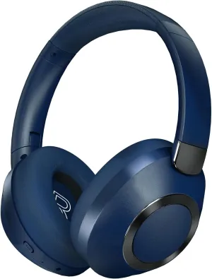 Active Noise Cancelling Bluetooth Over-Ear Wireless Headphones - 100H Playtime, Deep Bass, Travel (Blue)