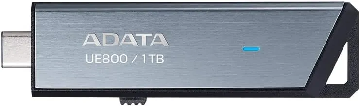 ADATA Elite UE800 1TB USB Type-C USB 3.2 Gen2 Flash Drive Portable SSD Up to 1000MB/s Read/Write (AELI-UE800-1T-CSG), Compatible with iPhone 15 Pro Series/Android/PlayStation 5