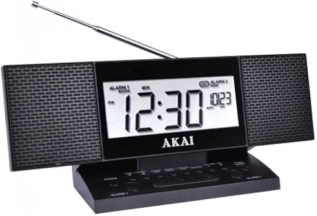 Akai Stereo Alarm Clock Radio in Black (CEU1300 Autoset FM PLL )
