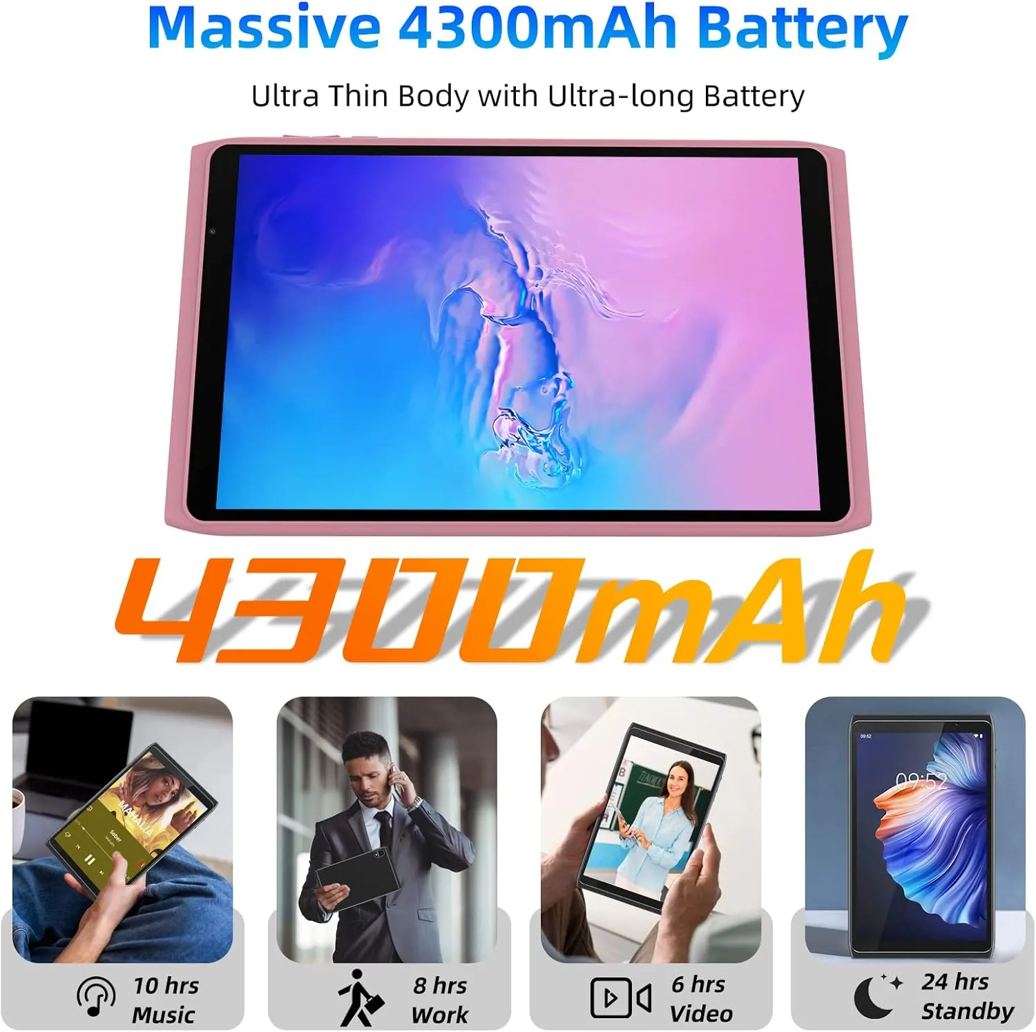 Android Tablet 8 inch, Android 12.0 Tableta 32GB Storage 1024GB SD Expansion Tablets PC, Quad-core Processor 4GB RAM 1280x800 IPS HD Touchscreen Dual Camera Tablets, Support WiFi6, BT 4300 mAh Battery