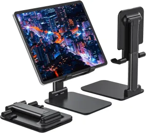 Anozer Tablet Stand Foldable & Adjustable, Portable Monitor Stand 5.55 * 3.94" Wide, Fit for iPad Holder Stand Compatible with iPad Pro 11, 12.9/for iPad 10.9; Surface Pro; Portable Monitor 4.7-15.6"