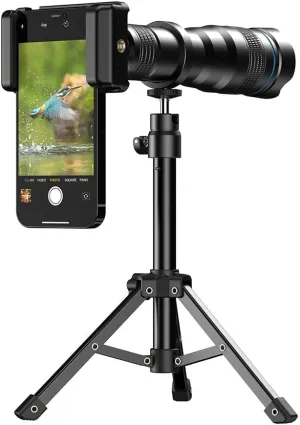 APEXEL 36X Telephoto Lens Kit for Smartphone, Magnification Phone Lens with Universal Clip Attachment, HD Magnifier Photography Lens for iPhone Android Phone (Fits for Almost All Phone)