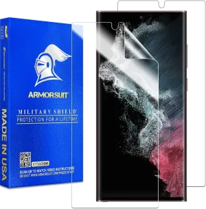 ArmorSuit [2 Pack] MilitaryShield Screen Protector Designed for Samsung Galaxy S22 Ultra 6.8" Case Friendly (2022 Release) Anti-Bubble HD Clear Film - Made in USA
