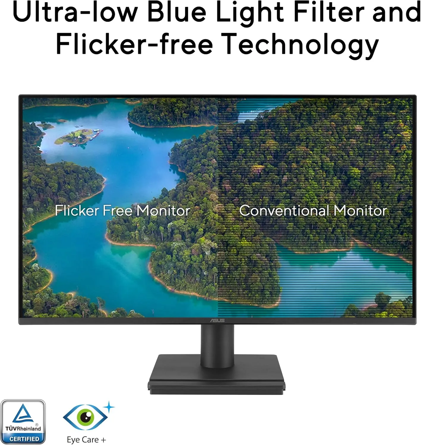 ASUS 24 (23.8-inch viewable) 1080P VA249HG Eye Care Monitor  IPS, Full HD, 99% sRGB, Frameless, 120Hz, Adaptive-Sync, 1ms, HDMI, VGA, Low Blue Light, Flicker Free, Wall Mountable, 3 yr Warranty