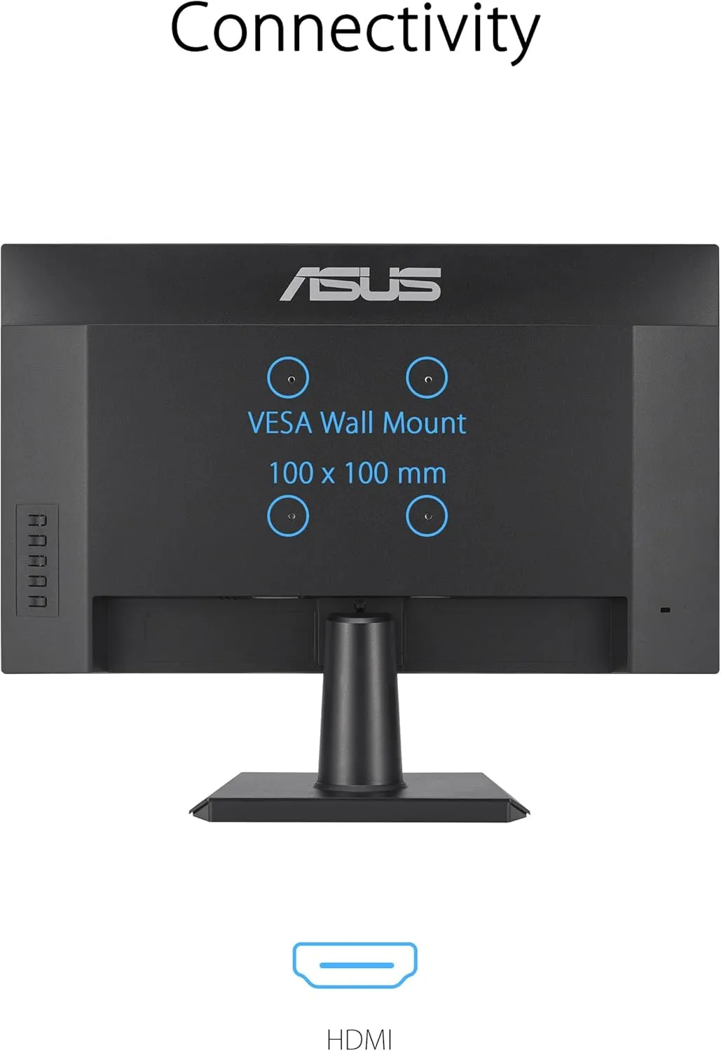 ASUS 27 Inch Monitor - 1080P, IPS, Full HD, Frameless, 100Hz, 1ms, Adaptive-Sync, for Working and Gaming, Low Blue Light, Flicker Free, HDMI, VESA Mountable, Tilt - VA27EHF,Black