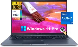ASUS Vivobook 15, 15.6" FHD Touchscreen Business Laptop[Windows 11 Pro], 12th Gen Intel 10-Core i7-1255U, 40GB DDR4 RAM, 4TB PCIe SSD, Backlit KB, Wi-Fi 6, BT 5.1, Webcam, USB-C, HDMI, w/Battery