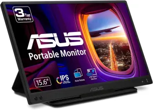 ASUS ZenScreen 15.6 1080P Portable USB Monitor (MB166C) - Full HD, IPS, USB Type-C, , Tripod Mountable, Anti-Glare Surface, Protective Sleeve, 3-Year Warranty