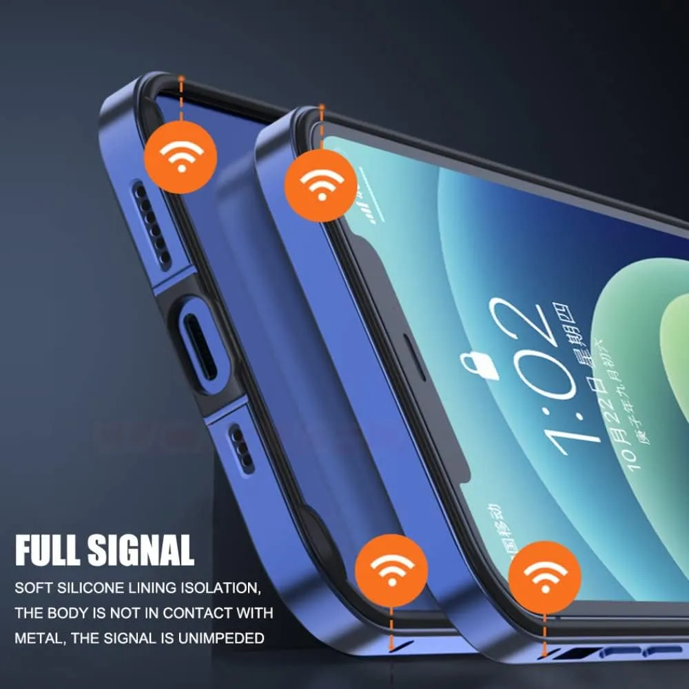 Aviation Aluminum Bumper Case for iPhone 13 12 11 14 Pro Max 13Pro X XR XS 7 8 6 s Plus Luxury Silicone Frame Accessories,Blue BK,for iPhone 11