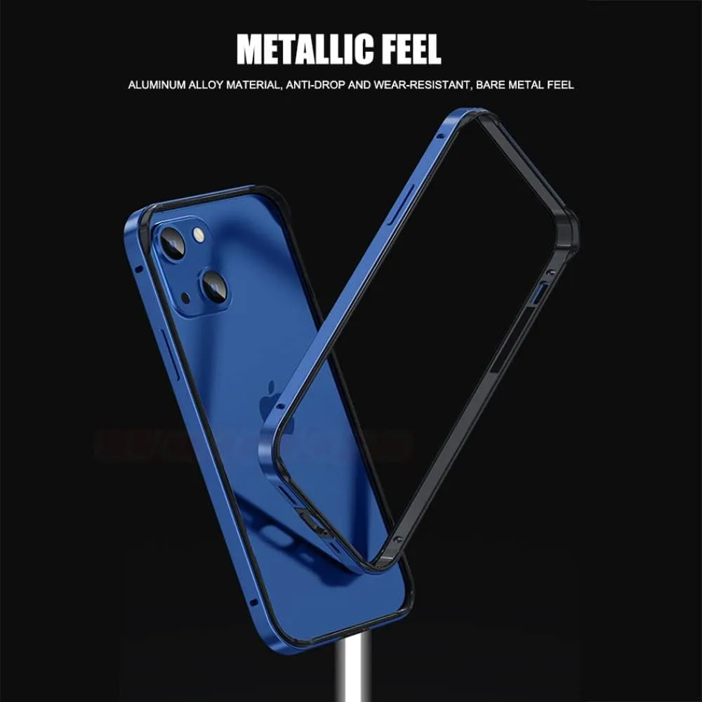 Aviation Aluminum Bumper Case for iPhone 13 12 11 14 Pro Max 13Pro X XR XS 7 8 6 s Plus Luxury Silicone Frame Accessories,Purple BK,for iPhone 11