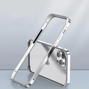 Aviation Aluminum Bumper Case for iPhone 13 12 11 14 Pro Max 13Pro X XR XS 7 8 6 s Plus Luxury Silicone Frame Accessories,Silver BK,for iPhone 14 Pro