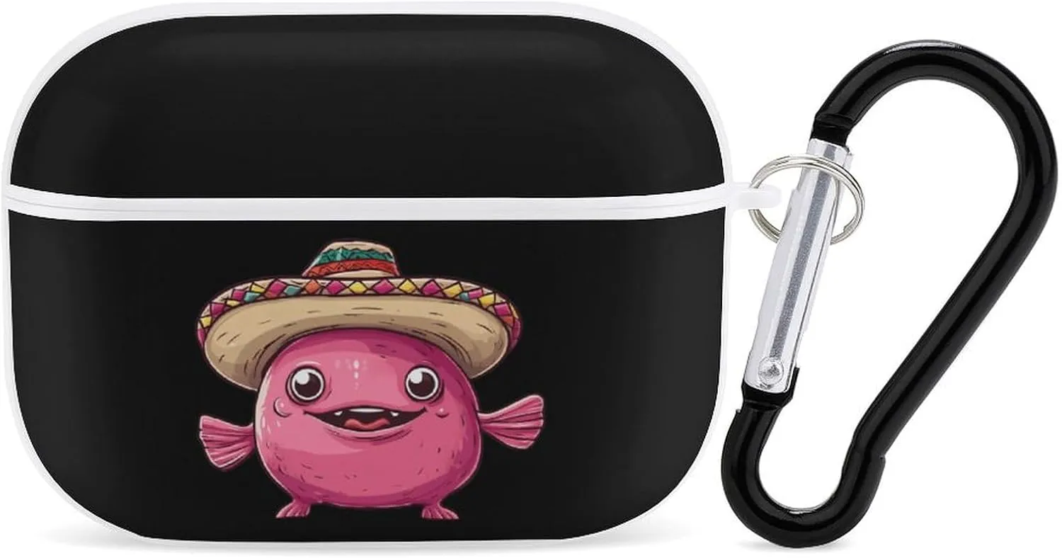 Blobfish Deep Sea Fish Earbud Case Bluetooth Headphone Case Full Protective Case with Keychain Compatible with Airpods Pro White-Style