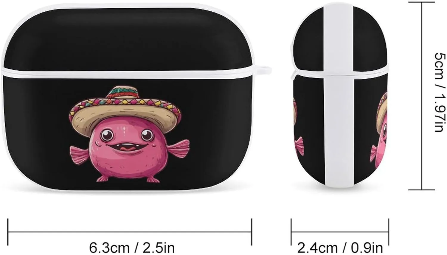 Blobfish Deep Sea Fish Earbud Case Bluetooth Headphone Case Full Protective Case with Keychain Compatible with Airpods Pro White-Style