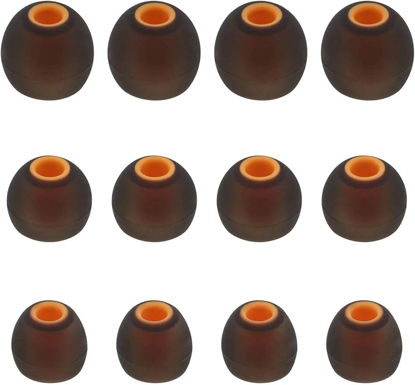 BLUEWALL Ear Tips Replacement Eartips Earbuds Gel Cushion for in-Ear Headphones, Fit for Most Sony Senso TOZO JBL in-Ear Earbuds with 3.8mm Connect HoleS/M/L Size 6 Pairs, Black Orange