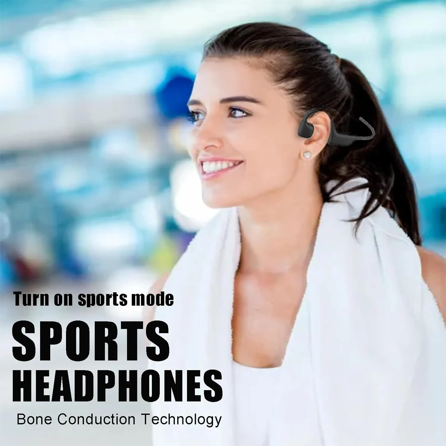 Bone Conduction Headphones Open Ear Headphones Bone Conduction Headphones Bluetooth 5.2 Ipx5 Water Resistant Open Ear Headphones Wireless Bluetooth Bone Conduction Earbuds Sports Cycling white