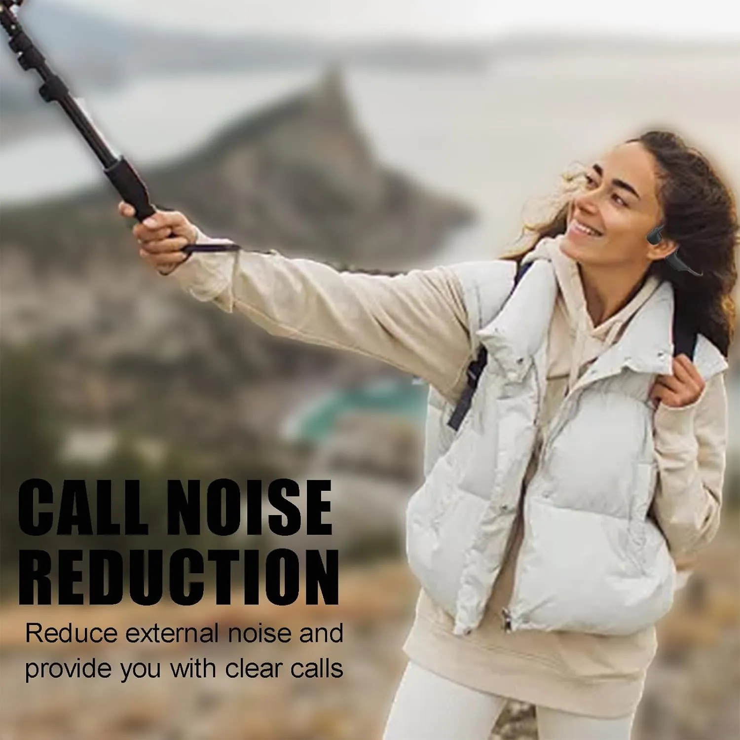 Bone Conduction Headphones Open Ear Headphones Bone Conduction Headphones Bluetooth 5.2 Ipx5 Water Resistant Open Ear Headphones Wireless Bluetooth Bone Conduction Earbuds Sports Cycling white