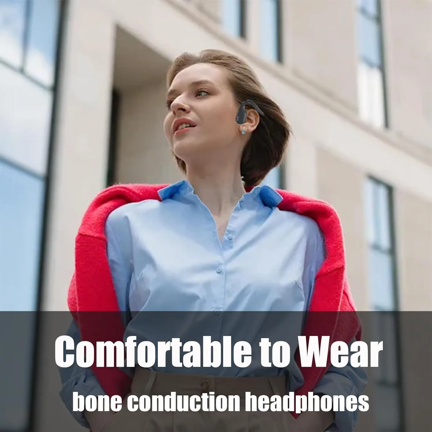 Bone Conduction Headphones Wireless Headphones Open Ear Bone Conduction Earbuds Bluetooth 5.2 Open Ear Headphones Sports Earphones With Mic Ipx5 Waterproof For Running Driving Cycling Hiking