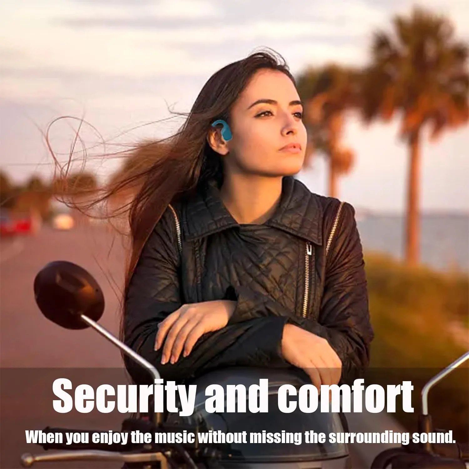 Bone Headphones Conduction Bluetooth Open Ear Headphones Wireless Bluetooth 5.2 Ipx5 Waterproof Open Ear Bone Conduction Headphones Open Ear Earbuds With Mic For Sports Running Cycling Walking Black