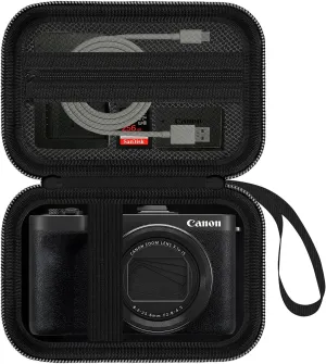 Camera Case for Canon PowerShot V1 Digital Camera, PowerShot V1 Vlogging Camera Protective Cover Hard Travel Storage Bag, Mesh Pocket fits Cable, Batteries - Black (CASE ONLY)