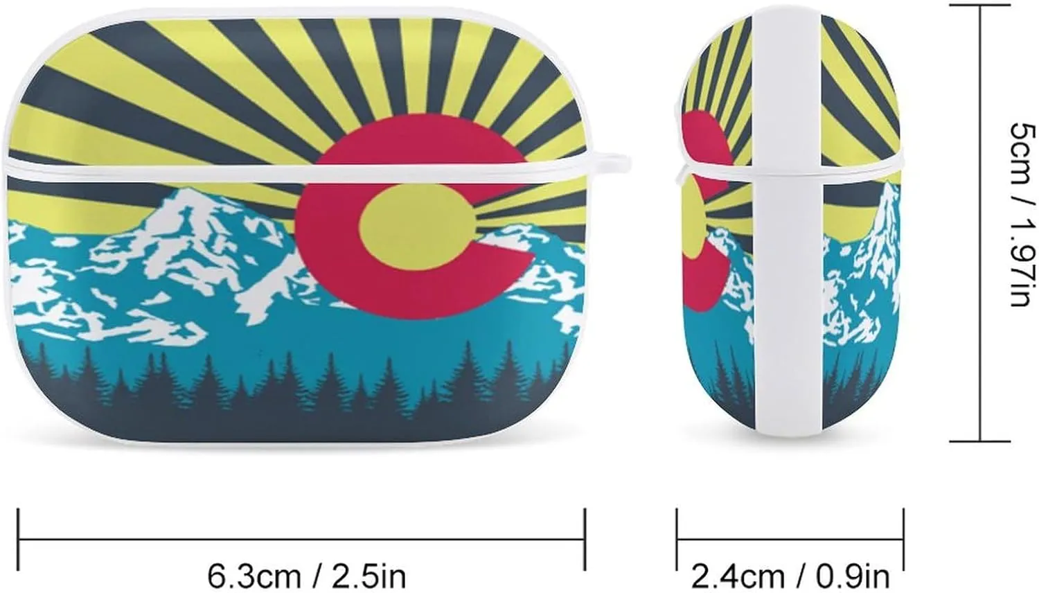 Colorado Flag Earbud Case Bluetooth Headphone Case Full Protective Case with Keychain Compatible with Airpods Pro White-Style