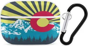 Colorado Flag Earbud Case Bluetooth Headphone Case Full Protective Case with Keychain Compatible with Airpods Pro White-Style