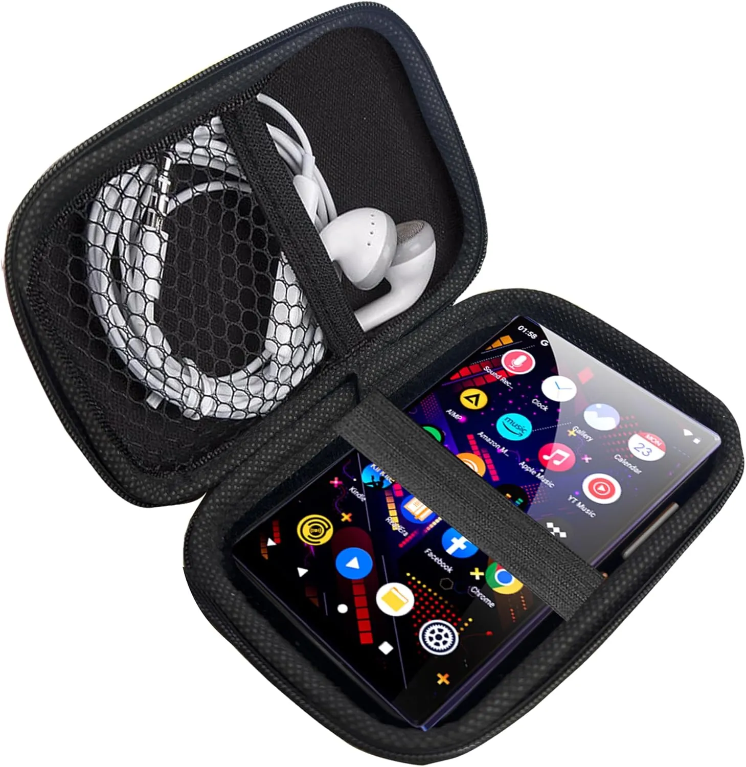 Compatible with YEOODOP MP3 Player Case, Lamshaw Durable EVA Carrying Case, Shockproof & Lightweight Protective Cover Compatible for YEOODOP 4.7" A1 Mp3 Player (Black)