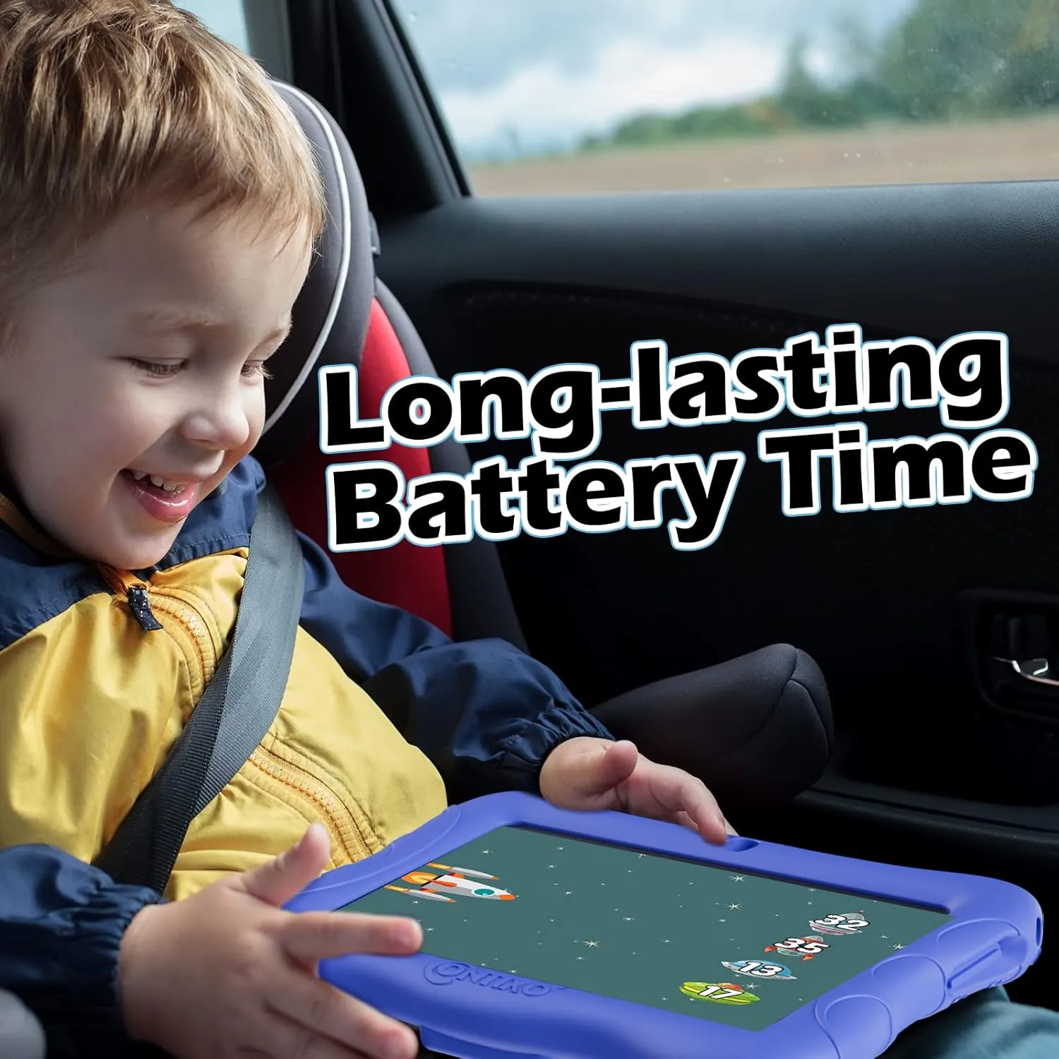 Contixo 7" Kids Tablet - 32GB Android Learning Tablet w/Exclusive 50  Disney Storybooks (Value $200), WiFi, Parental Controls, Kid-Proof Case & Kickstand, Educational Apps for Ages 3-10 - Dark Blue