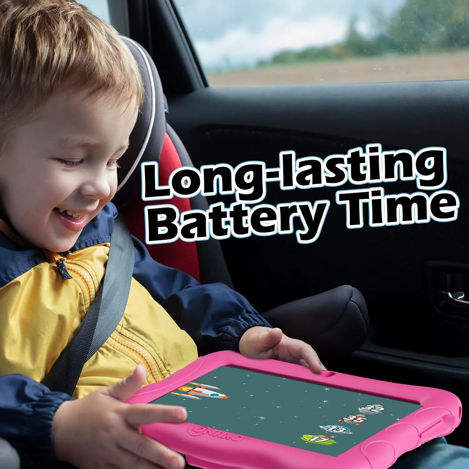 Contixo 7" Kids Tablet - 32GB Android Learning Tablet w/Exclusive 50  Disney Storybooks (Value $200), WiFi, Parental Controls, Kid-Proof Case & Kickstand, Educational Apps for Ages 3-10 - Pink