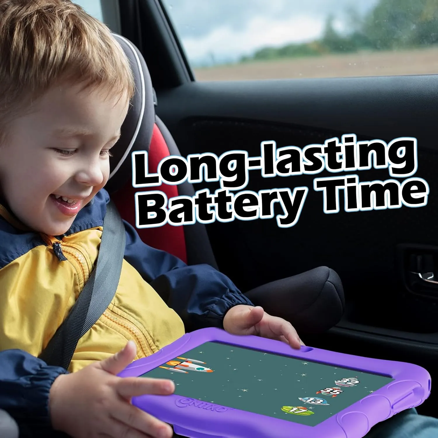 Contixo 7" Kids Tablet - 32GB Android Learning Tablet w/Exclusive 50  Disney Storybooks (Value $200), WiFi, Parental Controls, Kid-Proof Case & Kickstand, Educational Apps for Ages 3-10 - Purple