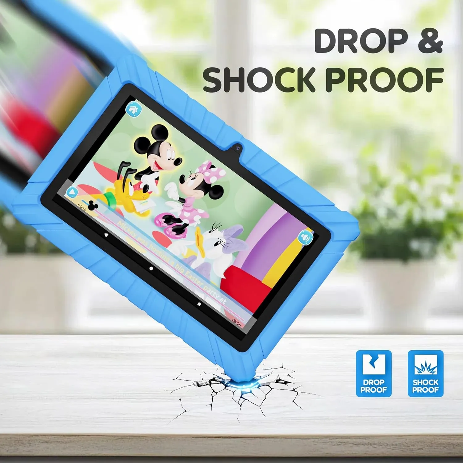 Contixo V8 7" Kids Tablet - 32GB Storage, Pre-Loaded Exclusive 50 Disney Storybooks (Value $200), Android, Parental Controls, Durable Kid-Proof Case - Blue