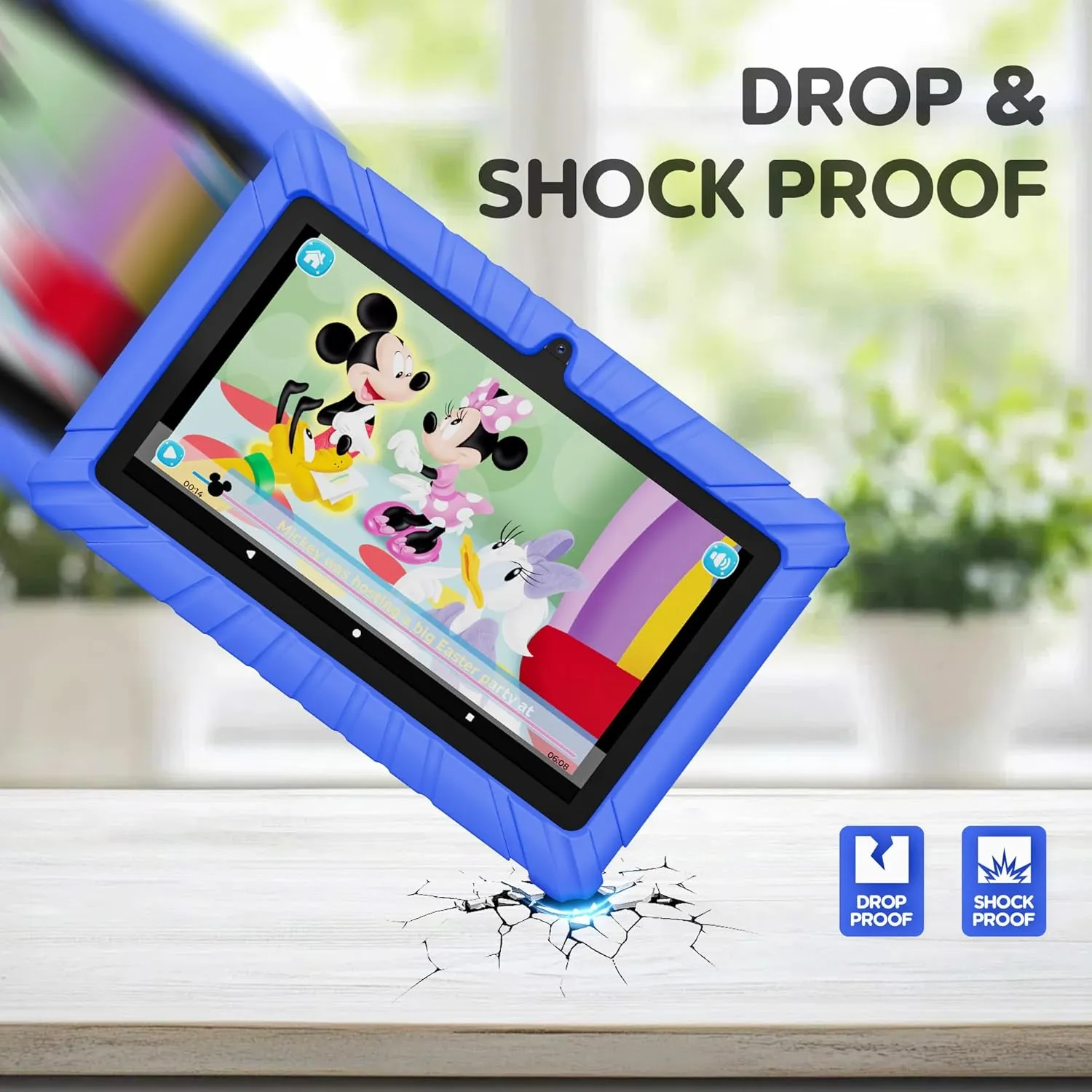 Contixo V8 7" Kids Tablet - 32GB Storage, Pre-Loaded Exclusive 50 Disney Storybooks (Value $200), Android, Parental Controls, Durable Kid-Proof Case - Dark Blue