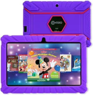 Contixo V8 7" Kids Tablet - 32GB Storage, Pre-Loaded Exclusive 50 Disney Storybooks (Value $200), Android, Parental Controls, Durable Kid-Proof Case - Purple
