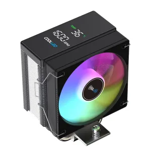 COOLLEO B40S ARGB Digital CPU Cooler,HDB Bearing 10 * 10cm Performance Fan PWM 2200RPM Air Cooler 200W TDP, Suitable for AMD AM4/AM5 & Intel LGA 1700/1200/115X