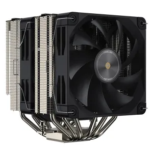 COOLLEO P60T-B V3 Performance Edition CPU Air Cooler,Full Electroplating Reflow Welding Process,Dual-Tower Booster Fan FDB Bearing PWM 1600RPM 275W TDP for AMD AM4/AM5 & Intel LGA 115X/1200/1700