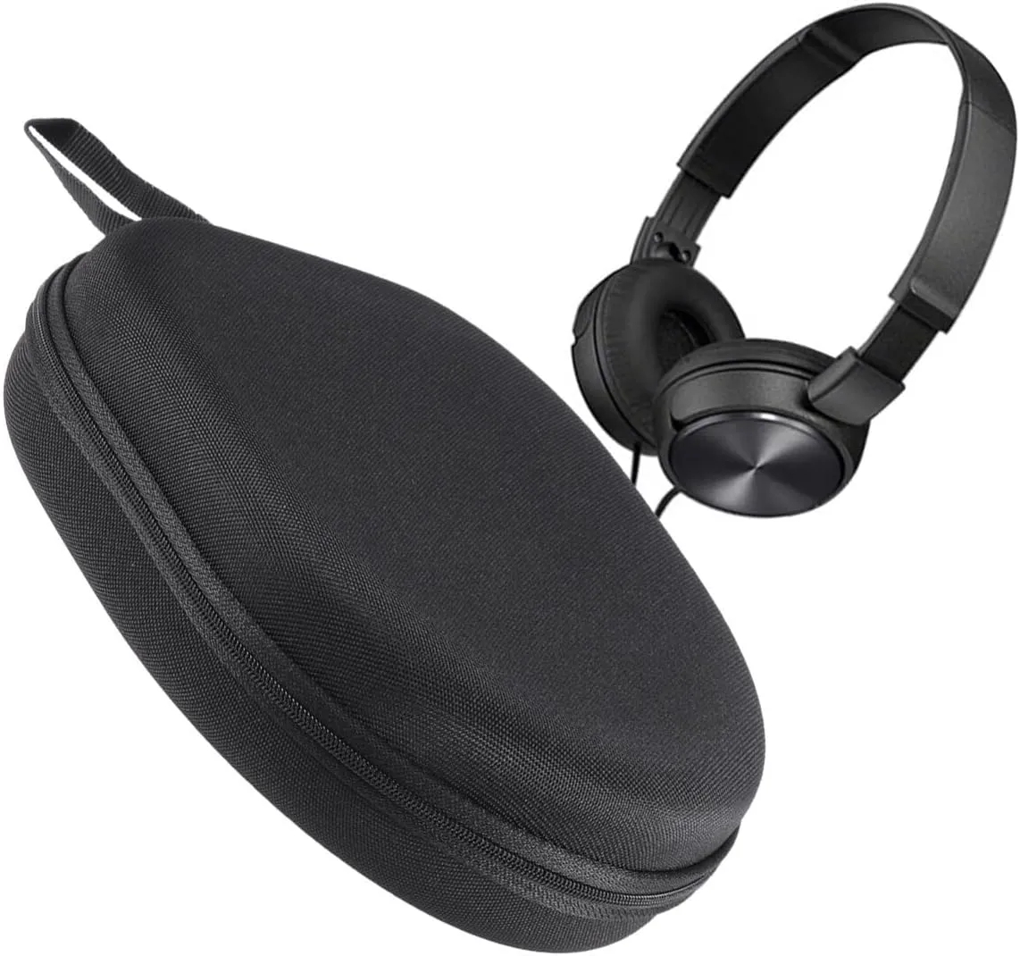 Corded Headphones - Portable Pouch Cover Carrying Compatible with Sony MDR- ZX100 ZX110 ZX300 ZX310 ZX600 Black Headphone Travel Case