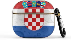 Croatia Paisley Croatian Slim Travel Carrying Headphone Case Compatible with AirPods Smart Hard Shell Cover